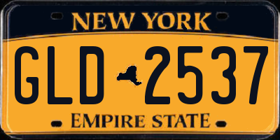 NY license plate GLD2537