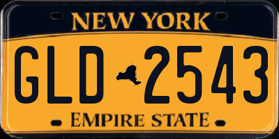 NY license plate GLD2543