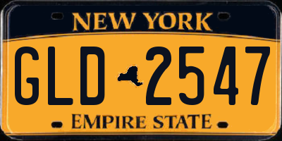 NY license plate GLD2547