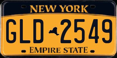 NY license plate GLD2549