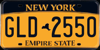 NY license plate GLD2550