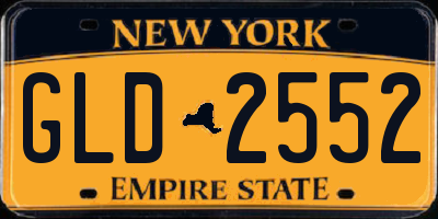 NY license plate GLD2552