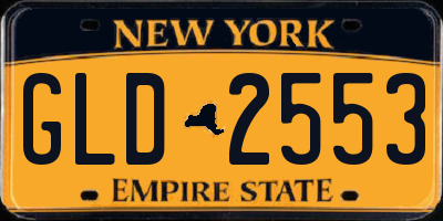 NY license plate GLD2553