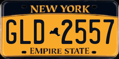 NY license plate GLD2557