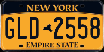 NY license plate GLD2558