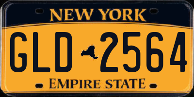 NY license plate GLD2564