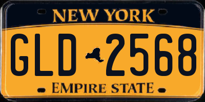 NY license plate GLD2568
