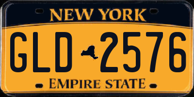 NY license plate GLD2576