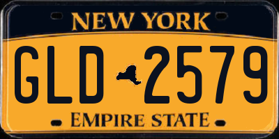 NY license plate GLD2579