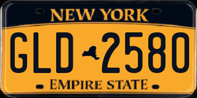 NY license plate GLD2580