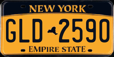 NY license plate GLD2590