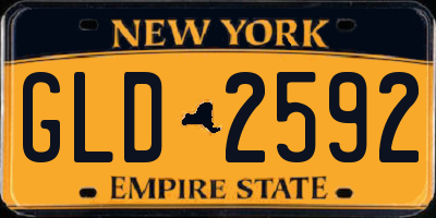 NY license plate GLD2592