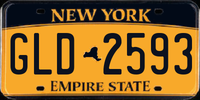 NY license plate GLD2593