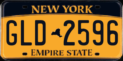 NY license plate GLD2596