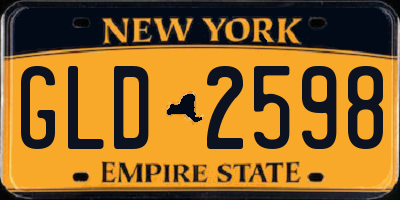 NY license plate GLD2598
