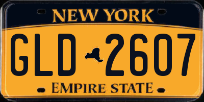 NY license plate GLD2607