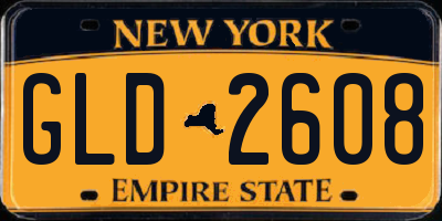 NY license plate GLD2608