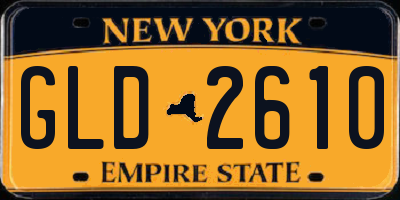 NY license plate GLD2610