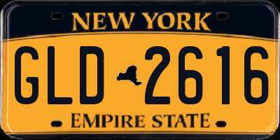 NY license plate GLD2616