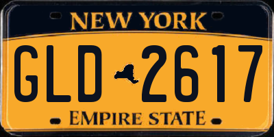 NY license plate GLD2617