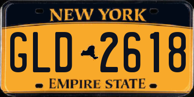 NY license plate GLD2618