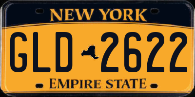 NY license plate GLD2622