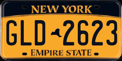 NY license plate GLD2623