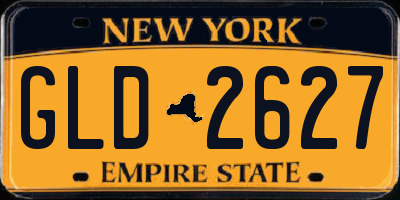 NY license plate GLD2627