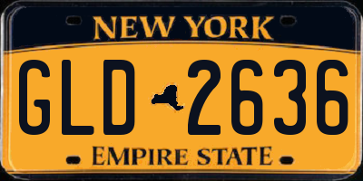 NY license plate GLD2636