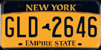 NY license plate GLD2646