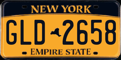 NY license plate GLD2658