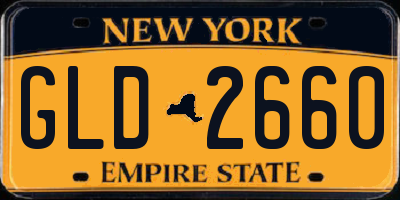 NY license plate GLD2660