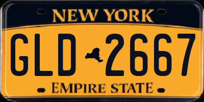 NY license plate GLD2667