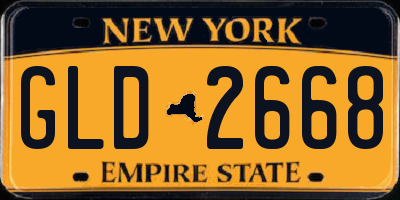 NY license plate GLD2668