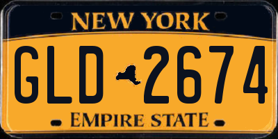 NY license plate GLD2674