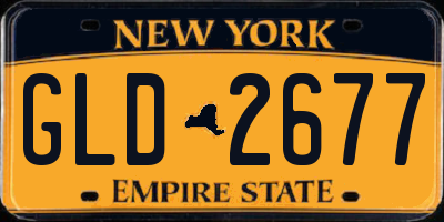 NY license plate GLD2677