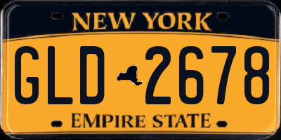 NY license plate GLD2678