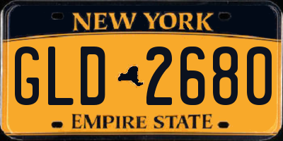 NY license plate GLD2680