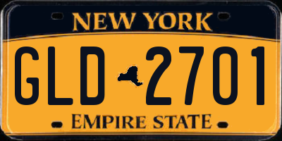 NY license plate GLD2701