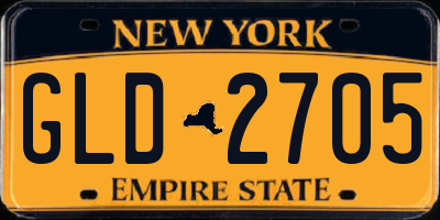 NY license plate GLD2705