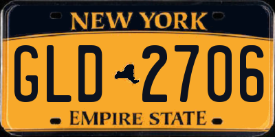 NY license plate GLD2706