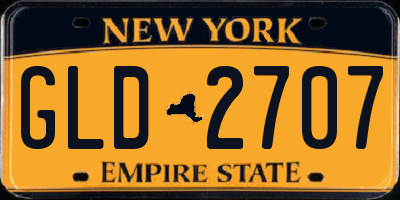 NY license plate GLD2707