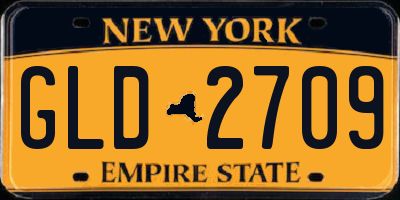 NY license plate GLD2709