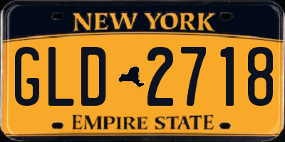 NY license plate GLD2718