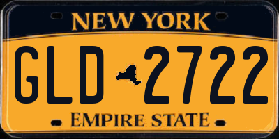 NY license plate GLD2722