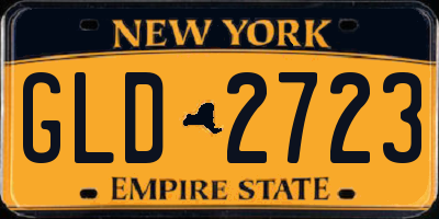 NY license plate GLD2723