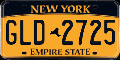 NY license plate GLD2725