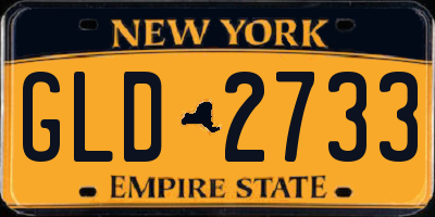 NY license plate GLD2733