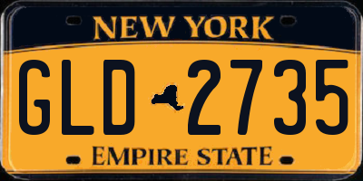 NY license plate GLD2735