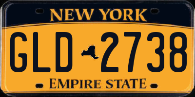 NY license plate GLD2738